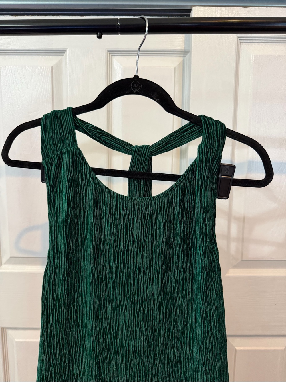 Maeve emerald green Textured Cross-Back maxi dress